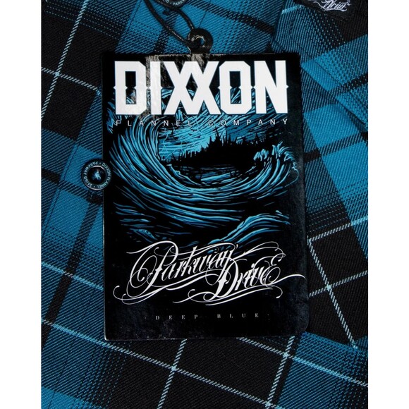 DIXXON Flannel Parkway Drive Deep Blue Collab Sleepwalker Karma Brand New - Picture 3 of 4